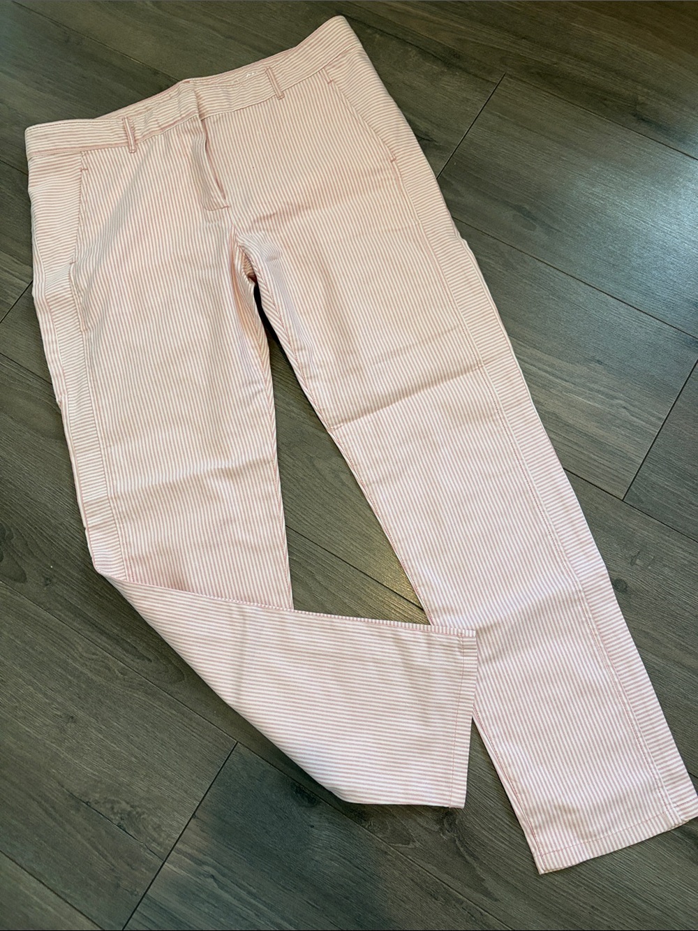 GAP Pale Pink Seersucker Straight Leg Pants